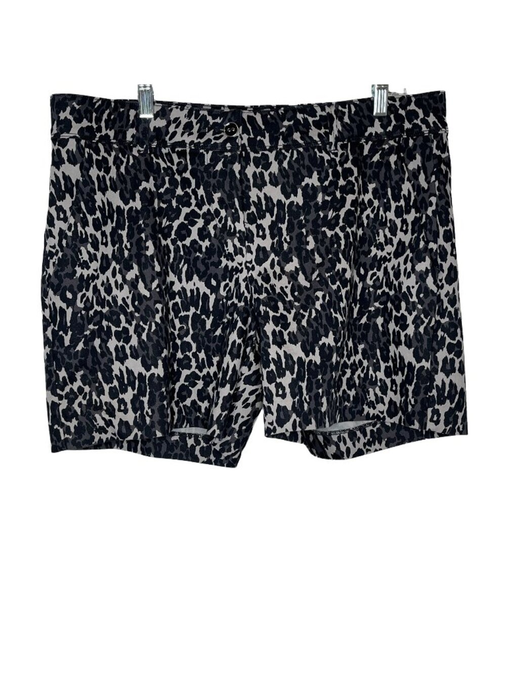 Isaac Mizrahi Women’s 14 Leopard Print Shorts Cotton Stretch Casual